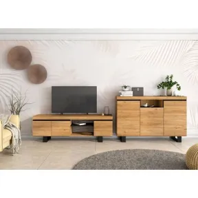 Set de Comedor Naturale con Mueble Auxiliar en Roble Negro