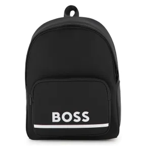 Mochila Negra BOSS Kidswear con Estampado Grande para Niños