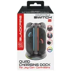 Soporte de carga Blackfire RGB para 4 Joy-Con Nintendo Switch