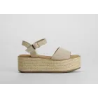 Sandalia de yute con plataforma beige NYC del 36 al 41