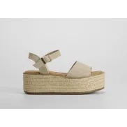 Sandalia de yute con plataforma beige NYC del 36 al 41