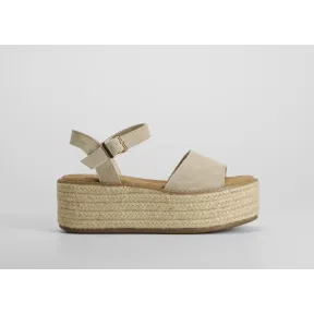 Sandalia de yute con plataforma beige NYC del 36 al 41