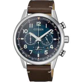 Reloj Citizen Eco-Drive hombre con correa de cuero cronógrafo