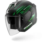 Casco Jet SKWAL I3 Shark Black Green White KGW