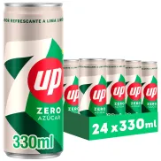 Pack 24 latas 7 UP Lima Limón Zero, sin azúcares ni calorías