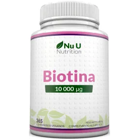 10,000 mcg de Biotina Vegana para el Cabello - 365 Comprimidos