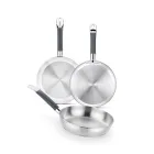 Sartenes de Acero Inoxidable 1810 – Set de 3 (20-24-26 cm)