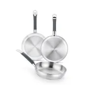 Sartenes de Acero Inoxidable 1810 – Set de 3 (20-24-26 cm)
