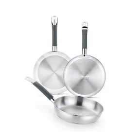 Sartenes de Acero Inoxidable 1810 – Set de 3 (20-24-26 cm)