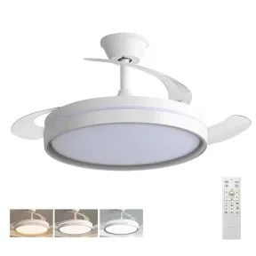 Ventilador de Techo LED Reversible 30W, 6 Velocidades, Silencioso