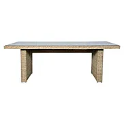 Mesa Gotland de jardín en aluminio y ratán sintético arena