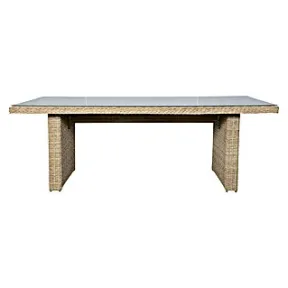 Mesa Gotland de jardín en aluminio y ratán sintético arena