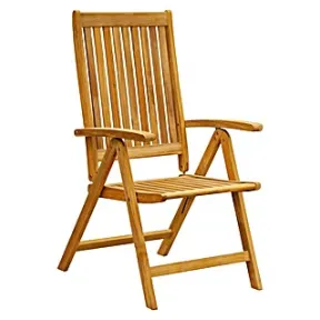 Sillón Zaira reclinable con respaldo regulable en teca