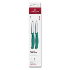 Juego de 2 Cuchillos Peladores Victorinox Verde, 8 cm
