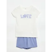 Pijama corto blanco - 2 piezas - Tallas 6 a 12 años