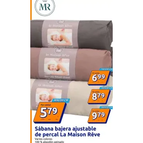 Sábana de percal 100% algodón ajustable La Maison Rêve