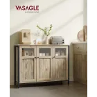 Aparador VASAGLE de Almacenamiento, Cristal, Marrón Turquesa.