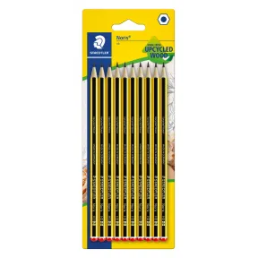 Pack de 10 lápices HB STAEDTLER Noris 120 (0,05 €/unidad)