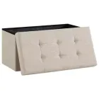 Almacenamiento en puff plegable práctico y funcional.