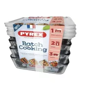 Fiambreras rectangulares de vidrio Pyrex Cook & Freeze x2 (4 x 1,5L)