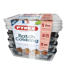Fiambreras rectangulares de vidrio Pyrex Cook & Freeze x2 (4 x 1,5L)