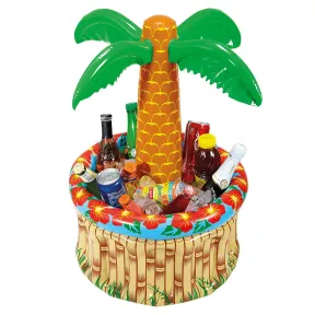 Enfriador Tropical con Palmera Hinchable y Nevera para Bebidas