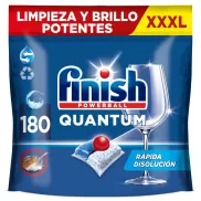 Pastillas para Lavavajillas Finish Quantum, 180 Und, 0,14€/Und