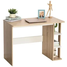 Escritorio de Madera HomCom con 3 Estantes 100x55x74cm