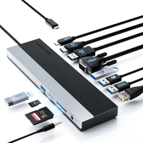 Estación USB-C WAVLINK para 3 monitores y múltiples puertos