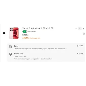 Xiaomi 17 12 GB + 512 GB en Rosa Alpino