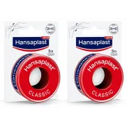 Hansaplast Esparadrapo Classic 2X, fuerte adhesión.