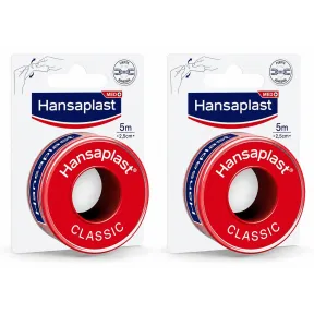 Hansaplast Esparadrapo Classic 2X, fuerte adhesión.