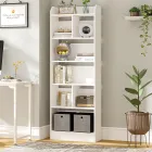 Librería Blanca Hzuaneri de 6 Niveles, 24x60x170 cm