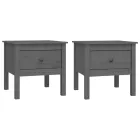 Mesa Auxiliar de Madera Maciza de Pino - 2 Uds Natural