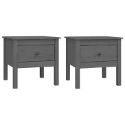 Mesa Auxiliar de Madera Maciza de Pino - 2 Uds Natural