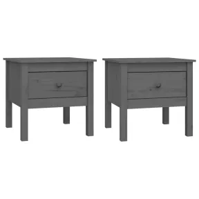 Mesa Auxiliar de Madera Maciza de Pino - 2 Uds Natural
