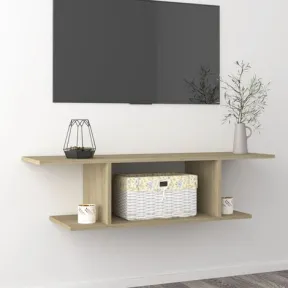Mueble de TV roble Sonoma 103x30x26,5 cm de pared vidaXL