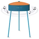 Mesa auxiliar Bluetooth con altavoz portátil y carga inalámbrica