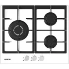 Placa de gas butano Infiniton GG-332, 3 zonas, 60 cm Inox