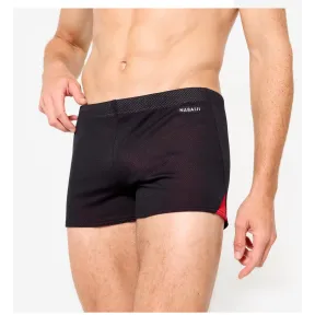 Bóxer de Natación para Hombre 900 Negro Rojo Tallas 38-44