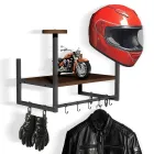 Perchero de madera para casco de moto, soporte de pared.