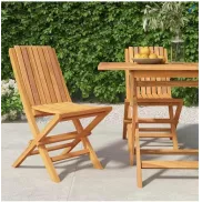 Sillas Plegables de Jardín 2 Uds Madera Teca Vidaxl