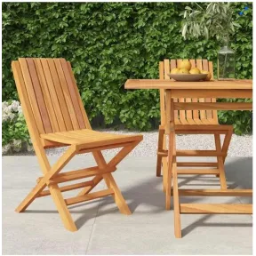 Sillas Plegables de Jardín 2 Uds Madera Teca Vidaxl