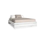 Cama blanca con somier BARI 150x190cm incluido