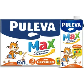 Leche de Crecimiento con Cereales Puleva Max - Pack 6 x 1Lt