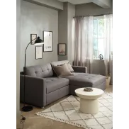 Sofá chaise longue TEGLHUSE gris con cama integrada
