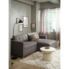 Sofá chaise longue TEGLHUSE gris con cama integrada