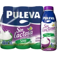 Leche Semidesnatada Puleva Sin Lactosa, Pack 6 x 1 L