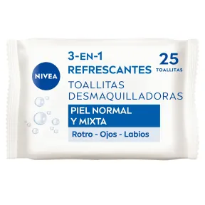 Toallitas NIVEA 3-en-1 para desmaquillar y refrescar 25 u.