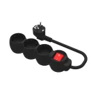 Regleta de Enchufe Plano Simon 3 Tomas 16A Interruptor Negro